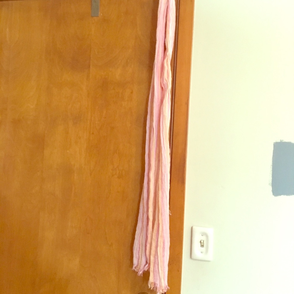 Pink, Orange, and White Scarf with fringe
